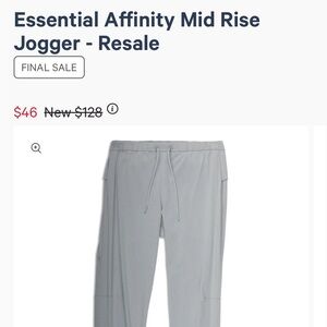 Lululemon Essential Affinity Mid Rise Jogger Women's 2 in Rhino Gray NEW